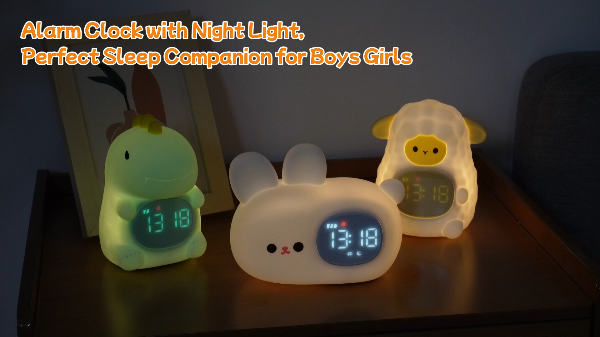 Amazon.com: Bunny Kids Alarm Clock with Night Light, OK to Wake
